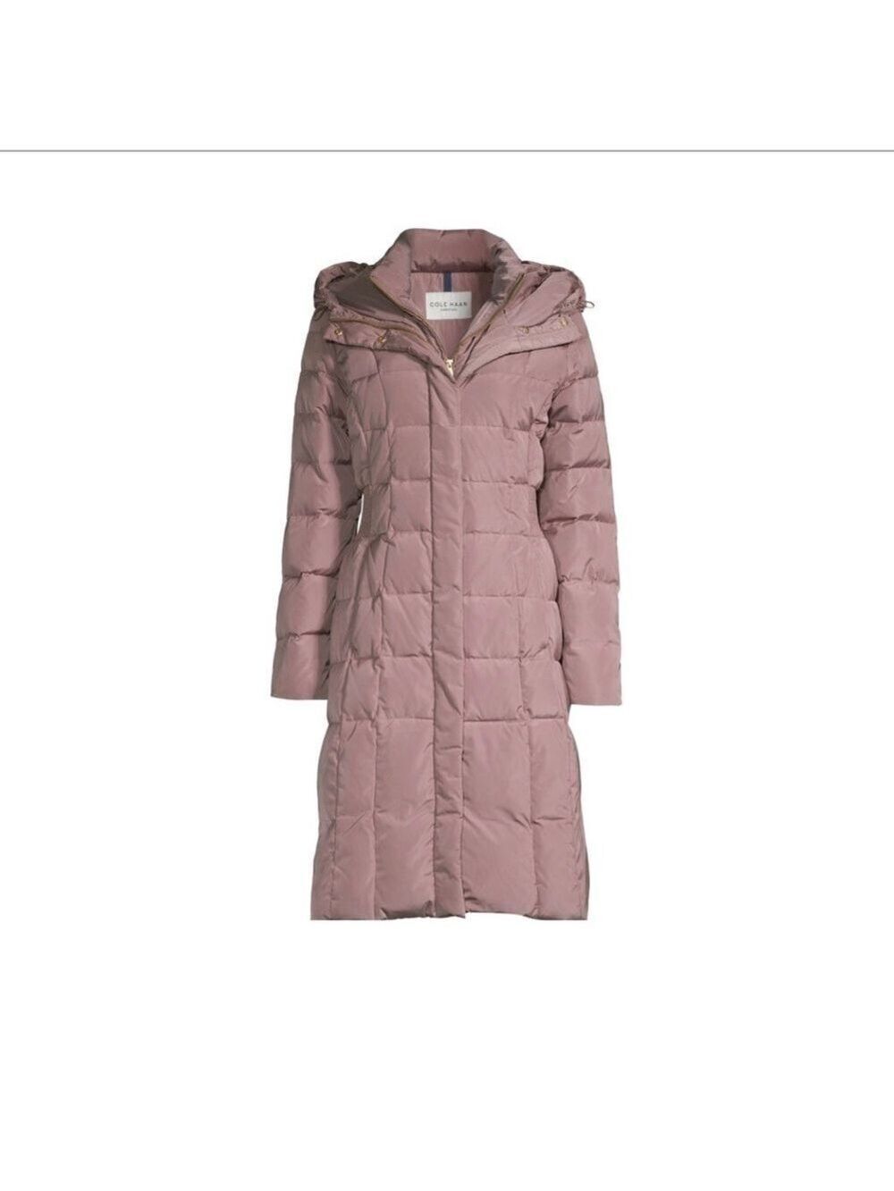 NEW-COLE Haan Signature Hooded Puffer Maxi Coat LG